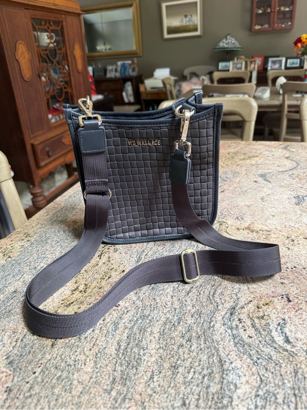 MZ Wallace Quilted Small Crossbody in Charcoal - Picture 4 of 5